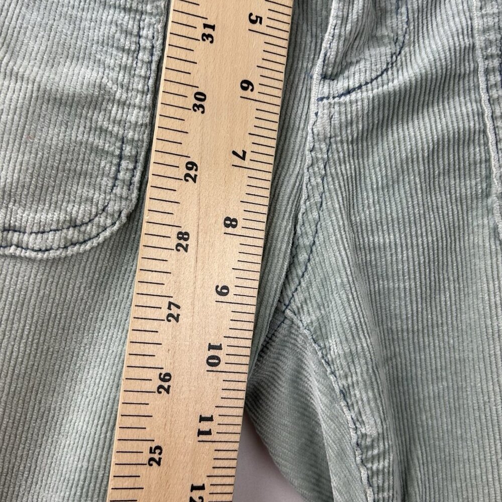 Anthropologie Pilcro 30 The Icon Mid-Rise Corduroy Chop Pocket Flare Jeans Green - Picture 4 of 16